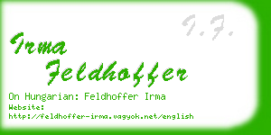 irma feldhoffer business card